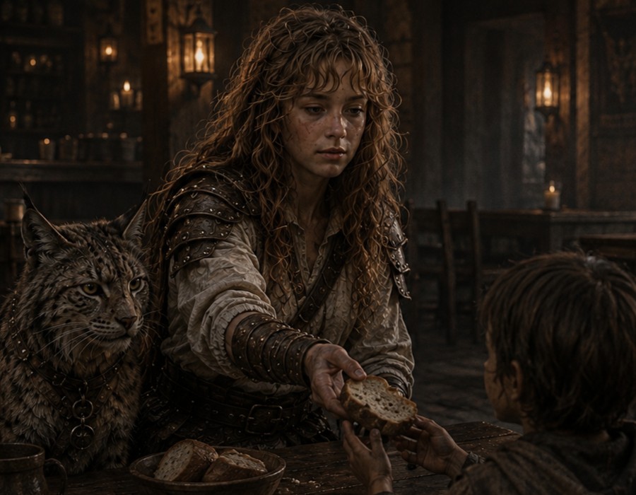 Stix in a tavern with her companion